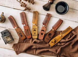 Peine de madera plegable portátil personalizado con nombre grabado, peine de maquillaje antiestático, regalo de boda, regalo personalizado - Product Image 2