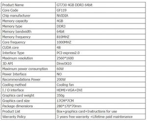 Tarjeta Gráfica GeForce GT730 en Oferta, 4GB, Tarjeta de Video HD para Computadora de Escritorio, GPU en Stock, Venta al Por Mayor - Product Image 2