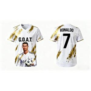 25-26 Cristiano <strong>Ronaldo</strong> Club Commemorative Football Jersey Autumn Sports Dry Quickly Men's T-Shirt Kid's <strong>Clothing</strong> - Product Image 5