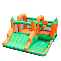 Château gonflable vert pour enfants en stock aux États-Unis, petite maison de jeux gonflable avec toboggan pour fêtes de famille et usage domestique, en vente