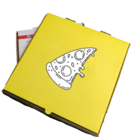 SP3236 2026 Caja de Pizza Plegable de Cartón Corrugado Grueso y Duradero con Impresión Gráfica Colorida para Comida Rápida