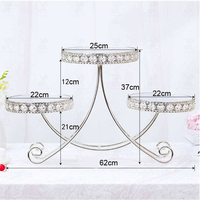 Présentoir de Gâteaux de Mariage Promise à 3 Étages, Doré, pour Décoration de Table