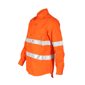 Venta al por mayor retardante de llama ANSI Clase 2 impermeable algodón poliéster camisa de manga larga Administración de Carreteras ropa reflectante - Product Image 4