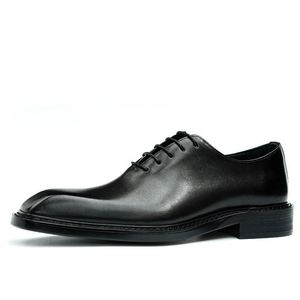 Nuevos Zapatos Oxford de Cuero Genuino para Hombre, Zapatos de Vestir con Cordones y Punta Cuadrada, Zapatos Casuales de Alta Calidad para Boda, Antideslizantes y Transpirables - Product Image 1