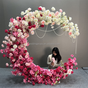 Artificiale festa di nozze colorato in seta fiore arco <span class=keywords><strong>luna</strong></span> <span class=keywords><strong>sfondo</strong></span> per la proposta di nozze decorazione - Product Image 1