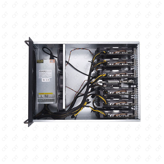 8 Gpu 4u Server Chassis 3070 3080 3090 GPU case With 12038 Fan and 6gpu Motherboard