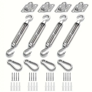 Juego de tensores Haoze M5 M6 M8 de acero inoxidable, ganchos y tornillos para toldos y vela de sombra, para montaje de toldos exteriores. - Product Image 1