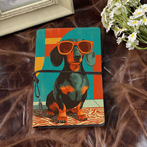 Bloc <span class=keywords><strong>de</strong></span> notas A6 adecuado para anotaciones <span class=keywords><strong>de</strong></span> guión <span class=keywords><strong>de</strong></span> estudiantes <span class=keywords><strong>de</strong></span> <span class=keywords><strong>teatro</strong></span> y horarios <span class=keywords><strong>de</strong></span> ensayo con Dachshund con gafas <span class=keywords><strong>de</strong></span> sol naranjas - Product Image 2