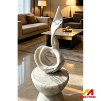 Sculpture abstraite en marbre naturel sur piédestal, art décoratif en marbre naturel, statue décorative en marbre naturel, statue décorative au sol