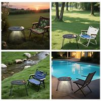 Table pliante compacte en fer pour l'extérieur – Solution polyvalente et peu encombrante pour le camping, les pique-niques et la détente en plein air