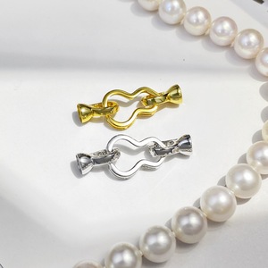 Collier chaîne en argent S925 fait main, motif gourde, à un seul rang, avec perle, boucle de perles DIY, accessoire de mode - Product Image 2