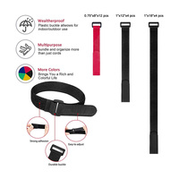 20 correas de amarre de cable de gancho y bucle de nailon negro de 350 mm correas de cincha reutilizables correas de almacenamiento