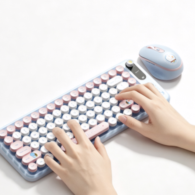 Wireless Mechanical Keyboard 2.4G Dual Mode Long Battery Life Quiet Keys Keycaps Ergonomic Design