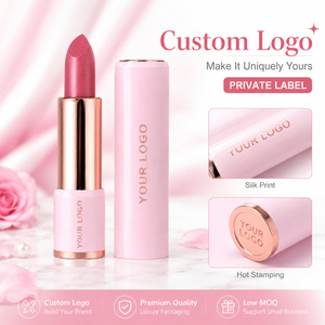 Lápiz Labial Rosa Dorado de Lujo de Marca Privada, Logotipo Personalizado, Acabado Mate Minimalista, Larga Duración, Vegano, Maquillaje OEM - Product Image 2
