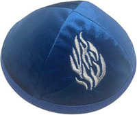 Kippa juive Shtreimel personnalisée à faible MOQ avec broderie de feu, style ethnique, avec clip