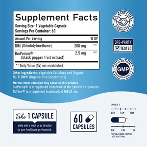 DIM Kapseln DIM Supplement 200mg Hormon haushalt Hormonelle Akne Ergänzungen Menopause Antioxidans Unterstützung Vegan Diindol yl methan - Product Image 5