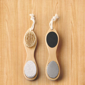 Recomendar China Cepillo para pies Piel Cerdas naturales Piedra pómez China Premium Ducha Depurador de pies Masaje de pies portátil - Product Image 2