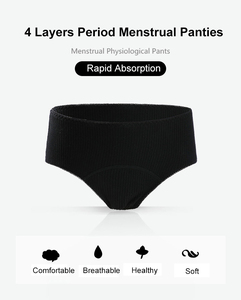 Sous-vêtements menstruels en coton pour femmes, anti-fuite, <span class=keywords><strong>Incontinence</strong></span> <span class=keywords><strong>lavable</strong></span>, sous-vêtements physiologiques, culottes menstruelles à 4 couches, 40467 - Product Image 4