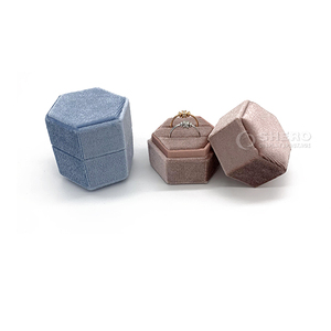 Octagonal Velvet <b>Ring</b> Box Wholesale Multi Color Options Retail Display In Boutiques for Jewelry <b>Storage</b> Gift Giving - Product Image 2