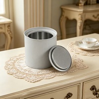 Boîte en fer blanc ronde de qualité supérieure avec couvercle à clip, corps soudé, double joint, hermétique, pour le stockage du thé, du café et des épices sèches
