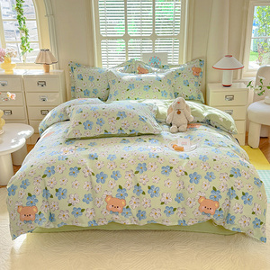 Bán buôn Polyester gối bao gồm Cutie Gấu/Thỏ in Duvet cover Bộ Nữ hoàng và vua Kích thước - Product Image 6