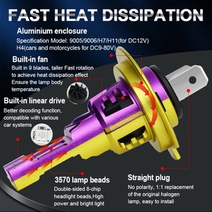 Kit de Bombillas LED para Faros Delanteros de Coche V4 con Ventilador de 130W, H1, H3, H7, H11, 9005, 9006, H4, Súper Delgadas, sin Ventilador - Product Image 6