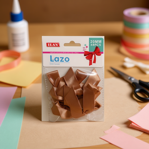 Nastro ILAN Lazo 20 mm color caffè per decorazioni e lavori artigianali - Product Image 2