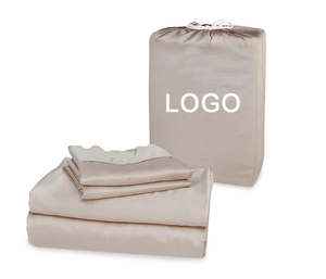 ชุดผ้าปูที่นอนเนื้อนุ่มสำหรับฤดูร้อน 4 ชิ้น ผ้าไมโครไฟเบอร์เย็นสบาย น้ำหนักเบา ผ้าปูที่นอนกันยับ ขายส่ง - Product Image 1