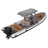 Bateau pneumatique rigide en aluminium de 22 pieds 680 avec console centrale, yacht de luxe RIB à vendre