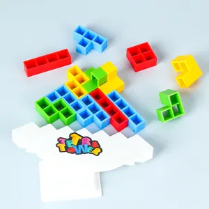Jeu de société de coordination œil-main briques d'assemblage en plastique Puzzle d'équilibre blocs de construction empilables pour tour d'équilibrage