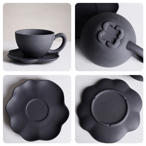 YST ceramica fabbrica moderna porcellana nera ceramica tazza <span class=keywords><strong>da</strong></span> caffè piattino hotel ristoranti tazza caffè Espresso tazza di caffè - Product Image 5