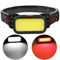 Lampe frontale COB rechargeable par USB, légère, lampe frontale LED pour le camping, la randonnée, la marche nocturne, le travail en extérieur