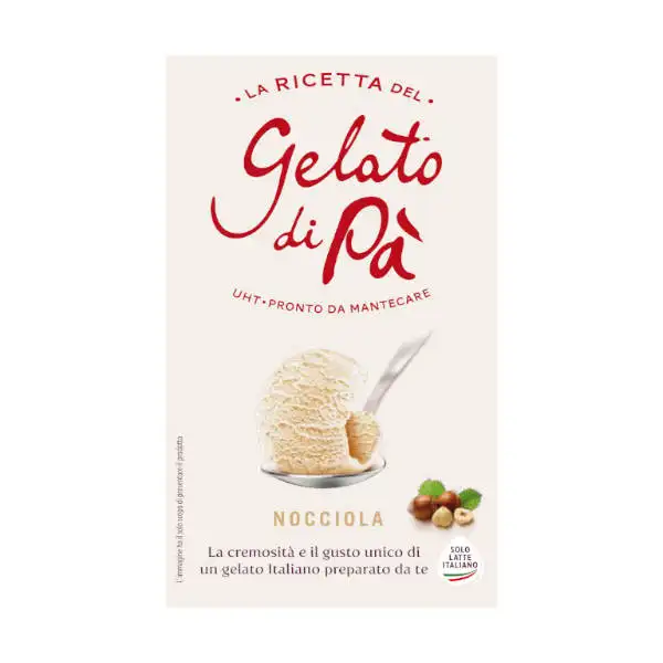 HORECAショップ用イタリアンアイスクリームLa Ricetta del gelato di Pa Nocciolaヘーゼルナットレンガ1L