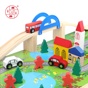 40 Cái Rail Overpass Đường Sắt Bằng Gỗ Theo Dõi Bộ Đồ Chơi Cho Trẻ Em - Product Image 2