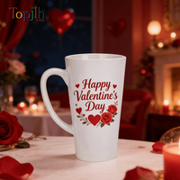 Mug en céramique blanc en forme de cône, personnalisable avec logo et photo, idéal pour le bureau, les mariages, les événements, cadeau, vente en gros Topjlh