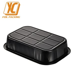 Boîte de livraison alimentaire jetable XC Y54 1000 ml/71 oz, noire et dorée, micro-ondable, qualité alimentaire, boîtes d'emballage alimentaire, boîte à lunch en métal, barquettes en aluminium - Product Image 5