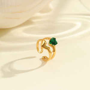 2026 Luxury Stainless Steel ZIRCON <b>Ring</b> <b>Sets</b> for Women 18K <b>Gold</b> Plated Hand Back Chain Finger Bracelet <b>Set</b> Jewelry Party - Product Image 4