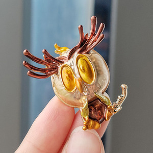 Prix de gros Hibou Oiseau Cartoon Alliage Émail Broche Diamant Broche - Product Image 3