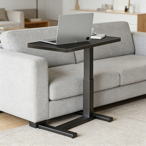 <span class=keywords><strong>Table</strong></span> d'appoint compacte à mécanisme <span class=keywords><strong>de</strong></span> levage, bureau réglable en hauteur pneumatique à une seule jambe pour chambre et salon - Product Image 5