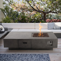 Table de foyer à gaz de style libre pour patio, foyer extérieur avec structure métallique, chauffage 50000 BTU pour chauffage extérieur et utilisation en soirée
