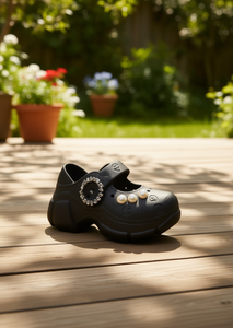 Zoccoli con Piattaforma e Perle Stile Mary Jane Estivi con Punta Chiusa, Tomaia Morbida e Leggera in Plastica, Intersuola in EVA, Taglia 18 - Product Image 2