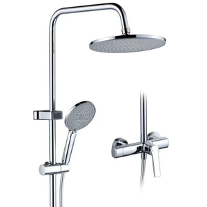 Set Doccia in Ottone con Soffione a Pioggia e Doccetta a Mano, Sistema Doccia a Parete per Ristrutturazione Bagno Appartamento - Product Image 1
