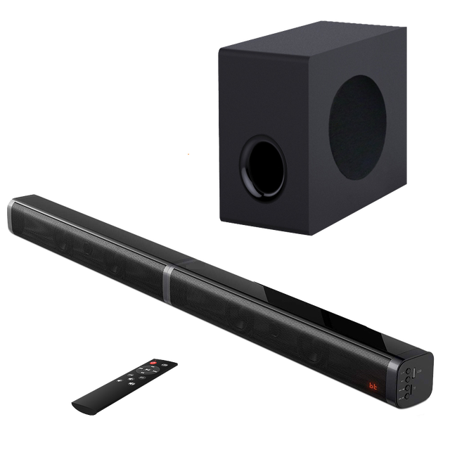 Split 100W 2.1 TV Soundbar Subwoofer Home Theater Sound System Blue Tooth Speaker Soundbar Subwoofer USB Optical AUX Speakers