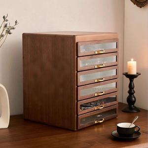 ตู้เก็บเครื่องประดับหกชั้น ทำจากไม้วอลนัทสีดำอเมริกาเหนือ สำหรับใช้ภายในอาคาร เหมาะสำหรับผู้ใหญ่ - Product Image 4