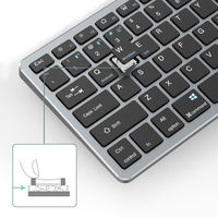 Keyboard Nirkabel Ergonomis 2.4G 78 Tombol dengan Fitur Mute untuk Ponsel dan Tablet