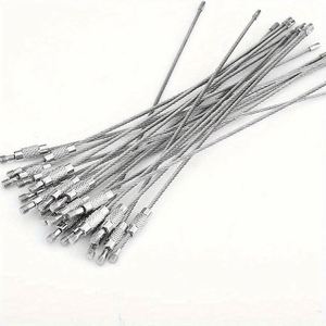 Wholesale Metal Carabiner Keychain Stainless Steel Keyholder with <b>Rope</b> Screw-Locking Cable Wire Keyring - Product Image 5