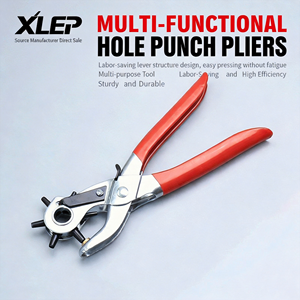 <span class=keywords><strong>Pince</strong></span> perforatrice <span class=keywords><strong>manuelle</strong></span> en acier robuste de 9 pouces pour trous de ceinture, 6 tailles, avec perforateur de cuir, métrique, personnalisable OEM, DIY - Product Image 1