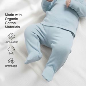 Pantaloni in <span class=keywords><strong>cotone</strong></span> organico morbidi a tinta unita per neonati, disponibili in magazzino, campioni primaverili, parte inferiore del <span class=keywords><strong>pigiama</strong></span>, abbigliamento per neonati - Product Image 1
