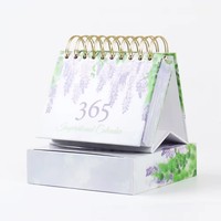Calendrier mensuel personnalisé en gros, calendrier à feuilles mobiles, impression couleur du logo, support sur pied, calendrier de bureau avec boîte cadeau