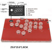 Manette de jeu Arcade Hitbox sans levier pour PC, PS4/PS3/PS5/Switch/Steam, accessoires de clavier de jeu, en acier inoxydable CNC usiné par électroérosion à fil